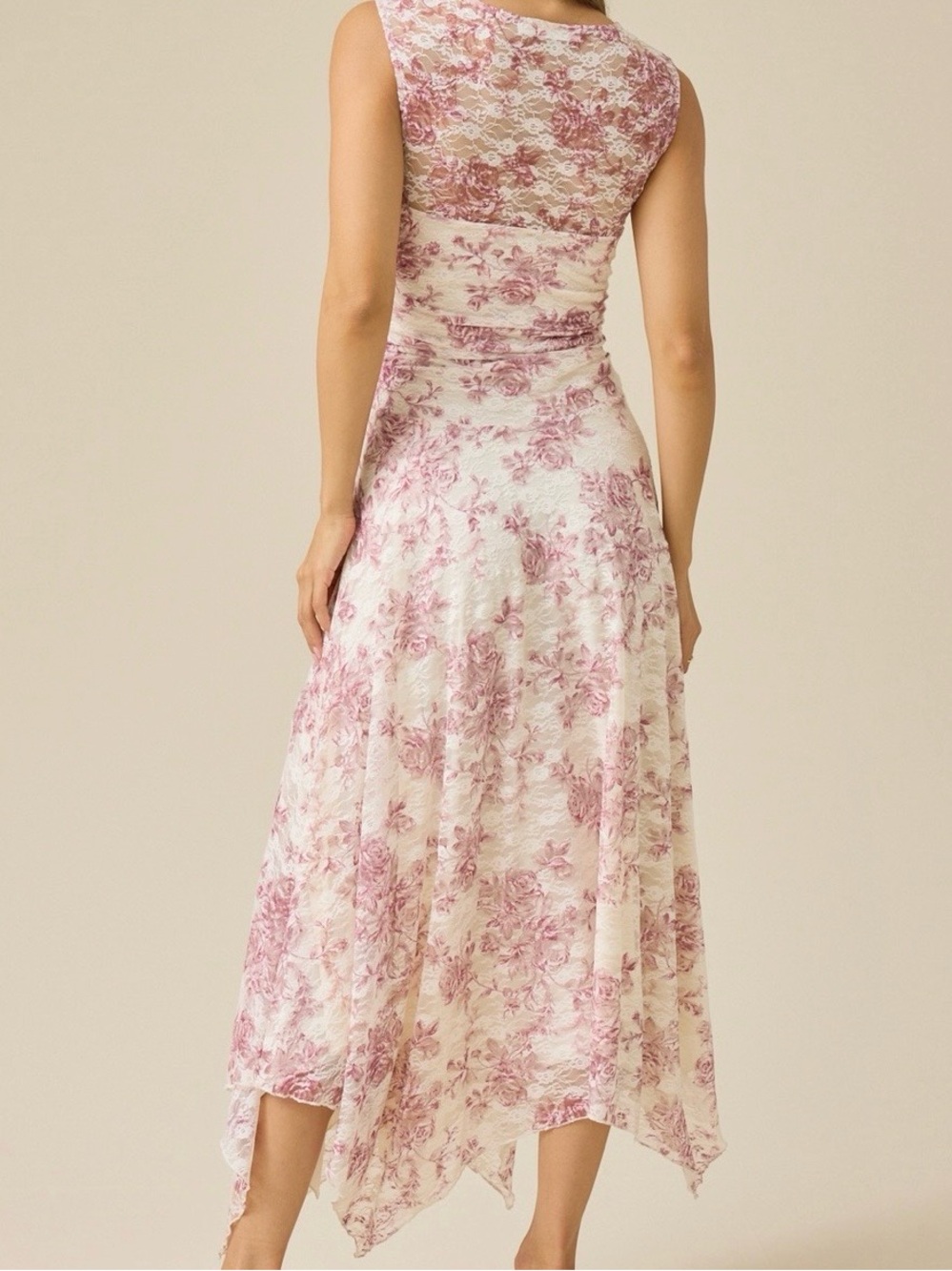 NEW Altar’d State White & Pink Lace Maxi Dress Size Medium NWT - Picture 2 of 6